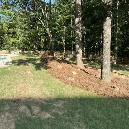 Fresh mulched bed installation Oxford MS